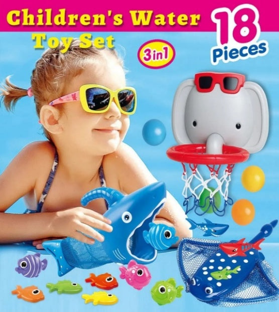 Elephant Water Shooting & Octopus Fishing Bath Toy Set