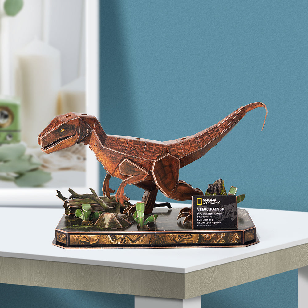 CubicFun National Geographic Velociraptor 3D puzzle 39 X16.5 X21cm 63 ...