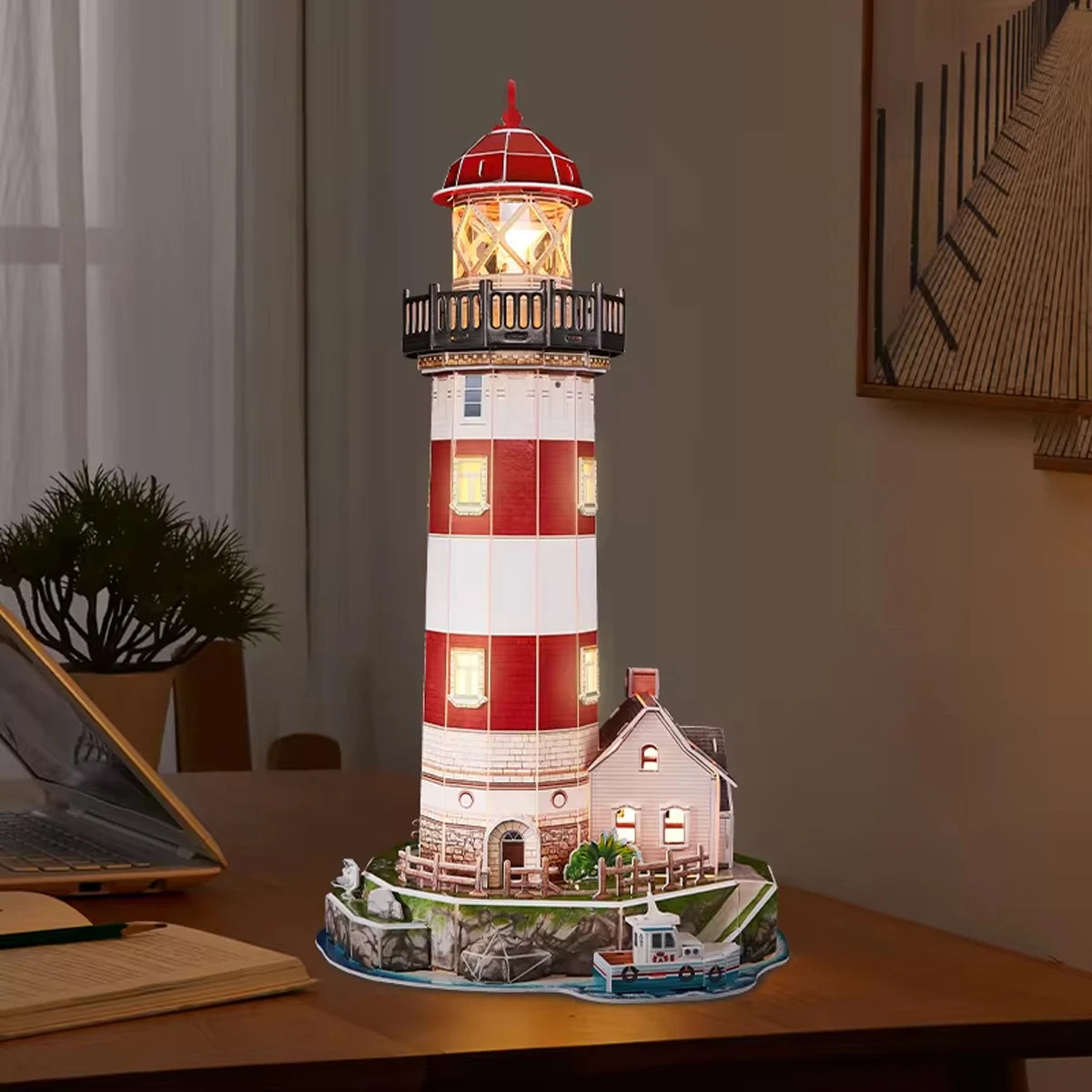 CubicFun Night Edition Lighthouse 3D Puzzles 24.5 x19.5 x 42 cm 72 pcs