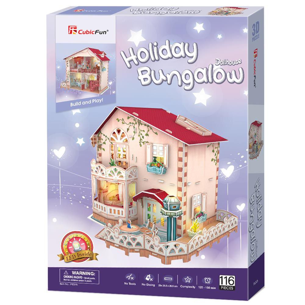 CubicFun Holiday Bungalow Dollhouse - 116 Pieces