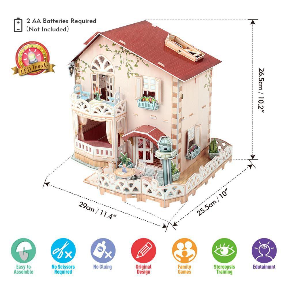 CubicFun Holiday Bungalow Dollhouse - 116 Pieces