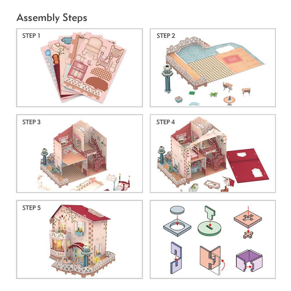 CubicFun Holiday Bungalow Dollhouse - 116 Pieces