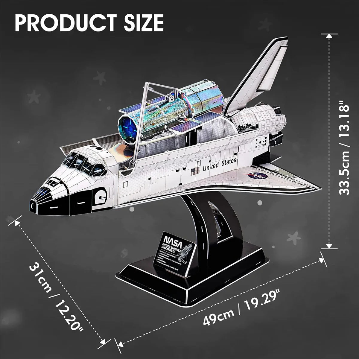 CubicFun Nasa Space Shuttle Discovery 3D Puzzle, 49X31X33.5cm 126 pcs