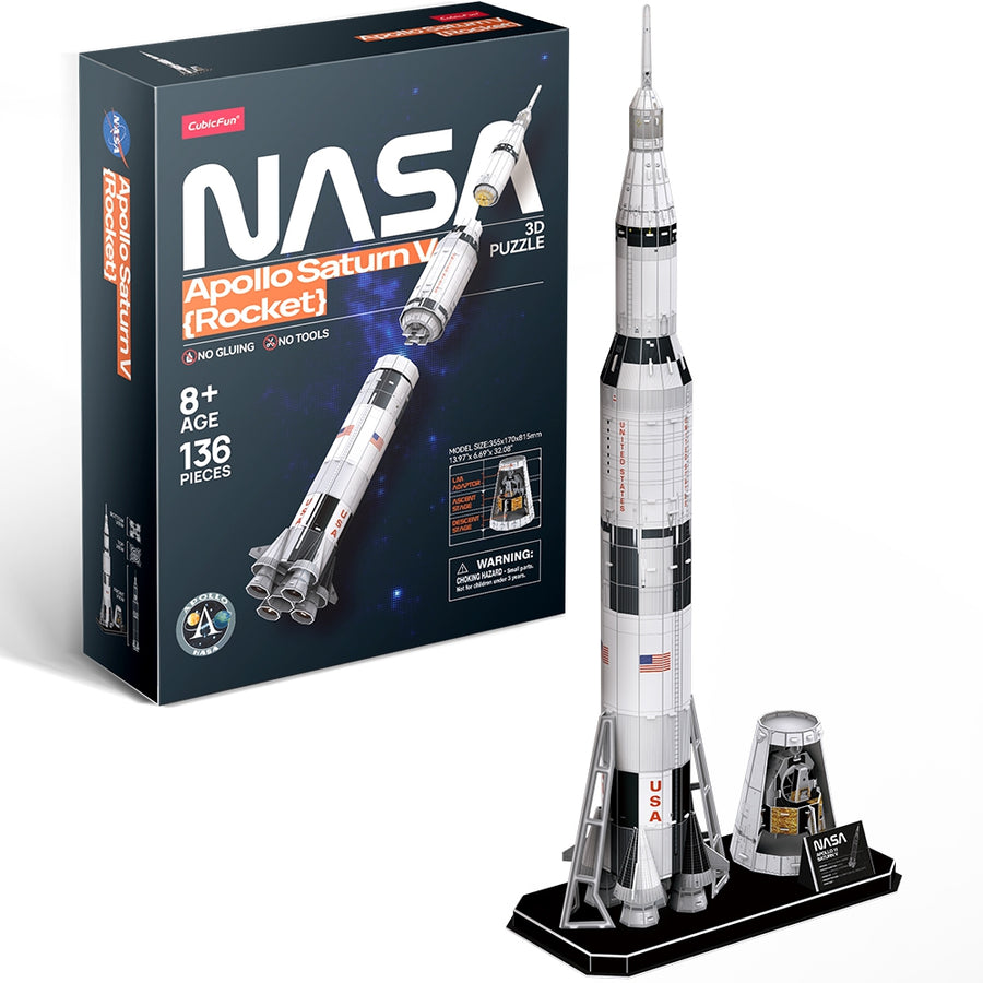 CubicFun Nasa Apollo saturn shuttle 3D Puzzle, 35.5X17X81.5cm 136 pcs