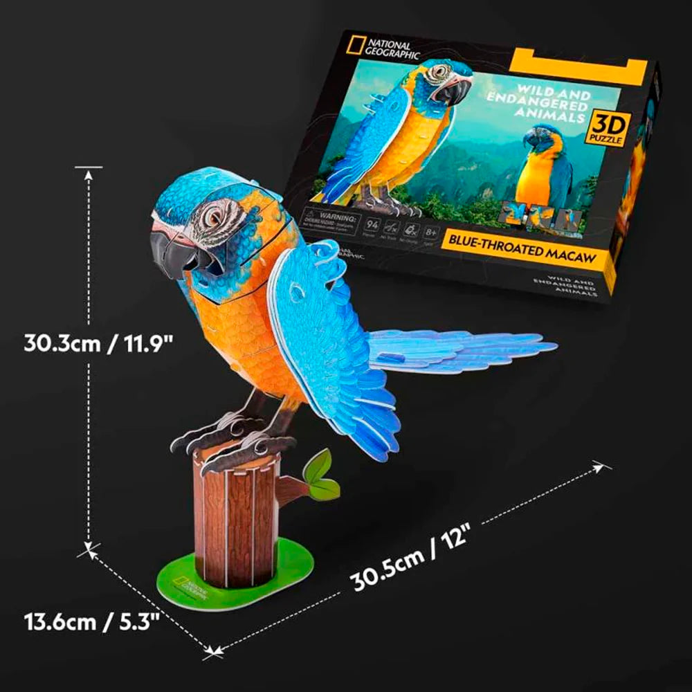 CubicFun National Geographic Parrot 3D puzzle 16X9.3X37.4cm 94 pcs