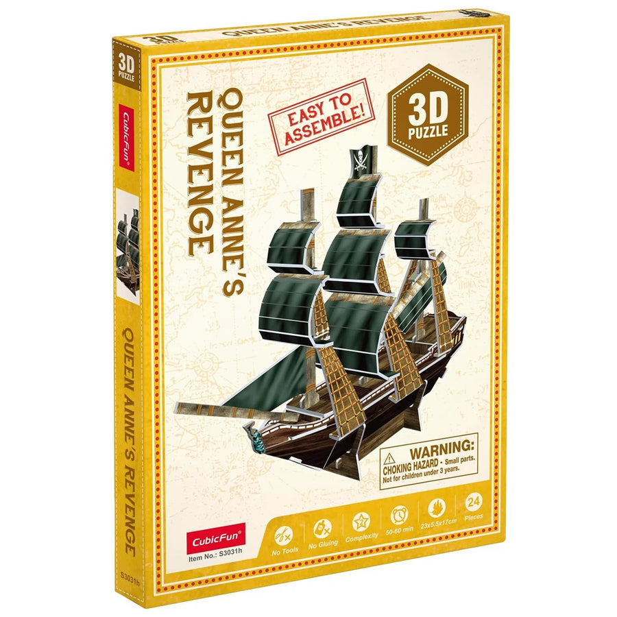 CubicFun 3D Puzzle Queen Anne's Revenge 23 x 5.5 x 17 cm 24 pcs S3031h
