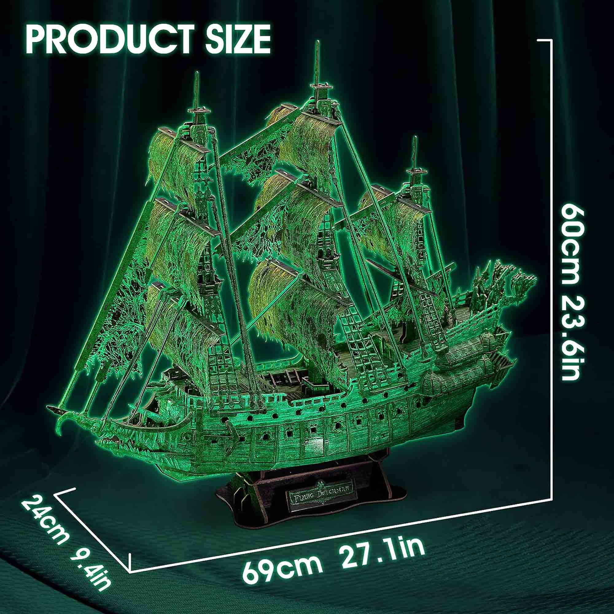 Cubicfun The flying Dutchman Glow In The Dark 3D Puzzle 69 x 24 x 60cm 360 Pcs