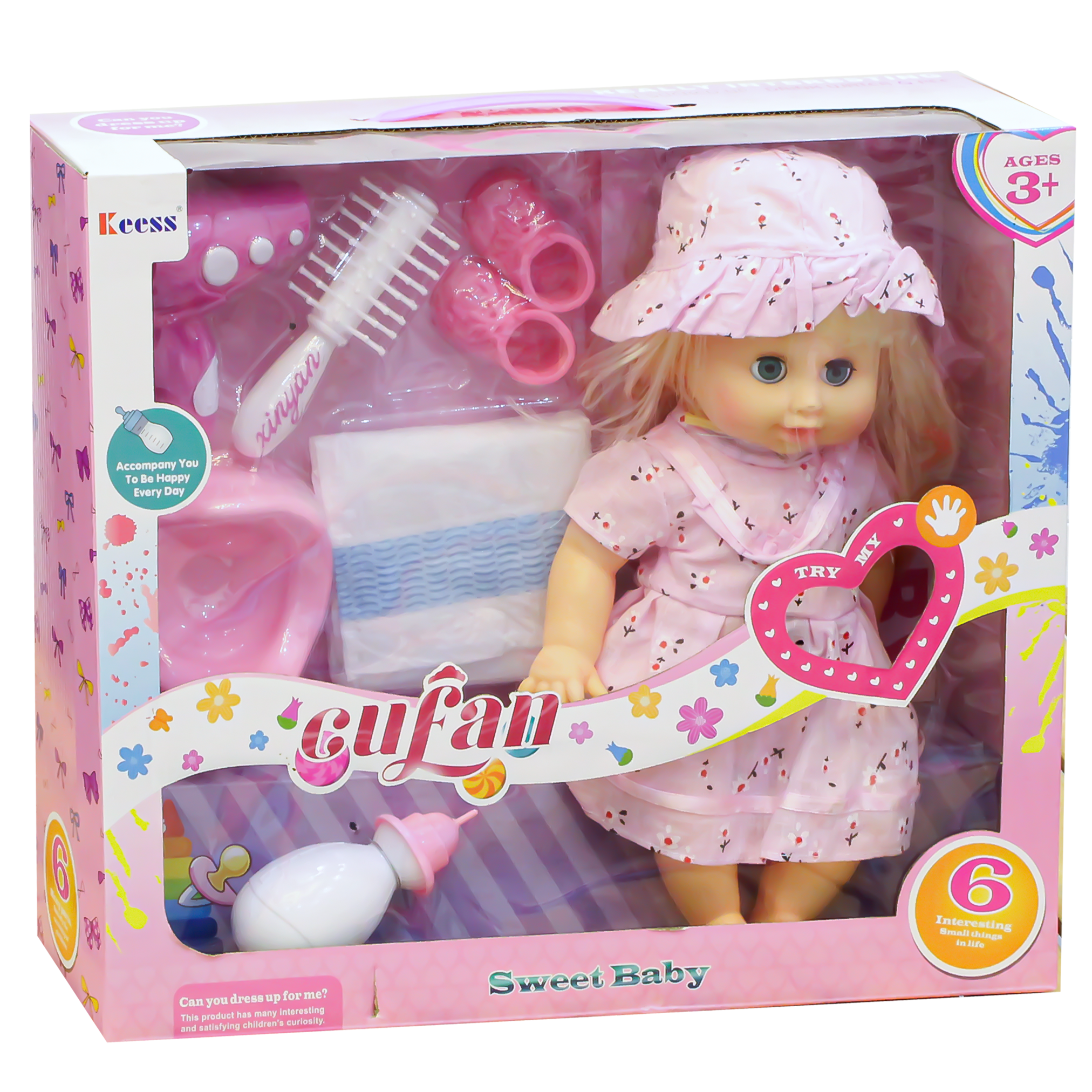 Keess Cufan sweet baby doll with accessories