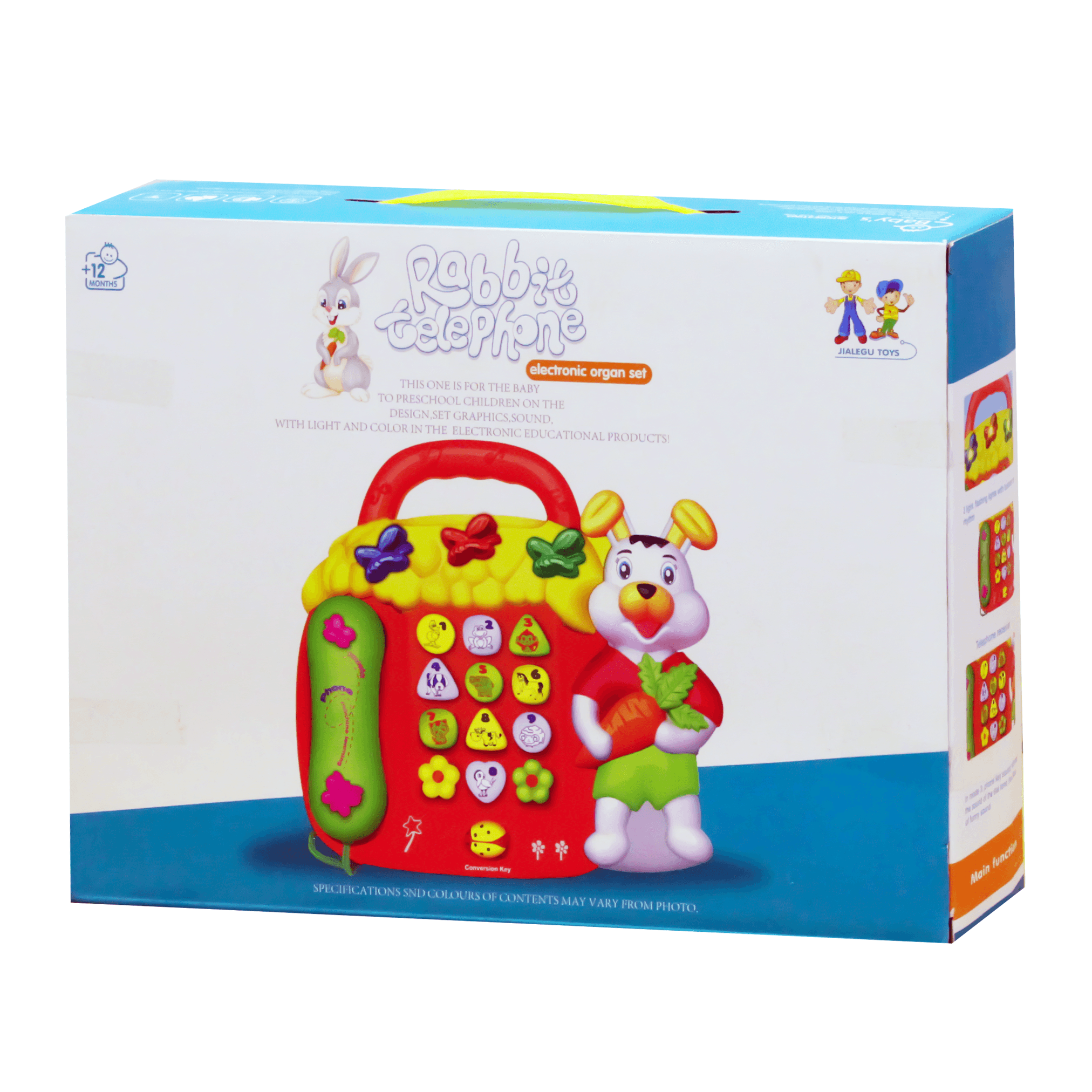 Rabbit Shaped Telephone with Musical Keys - Multi Color