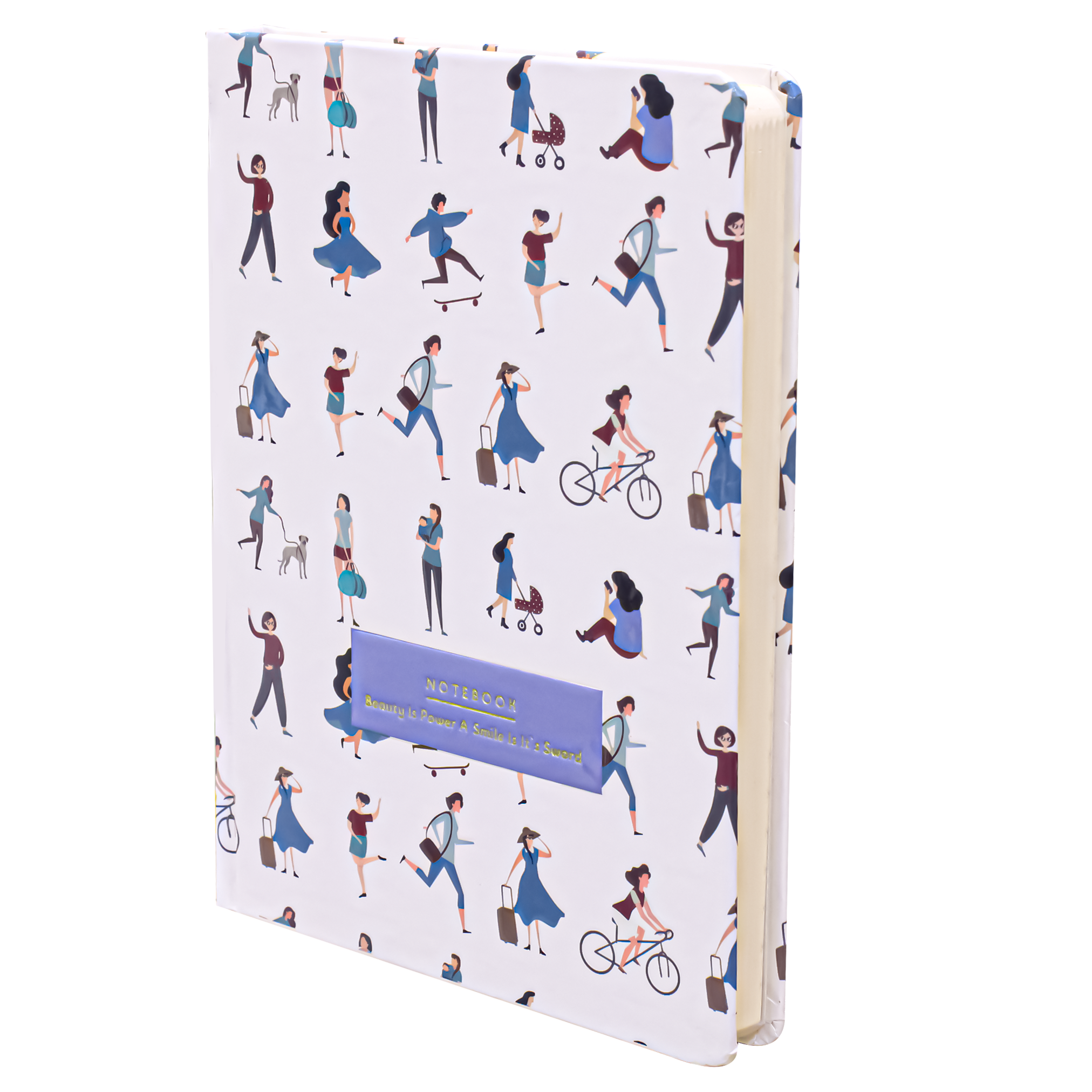 2BE Notebook A5 With Rubber Band  -  People White