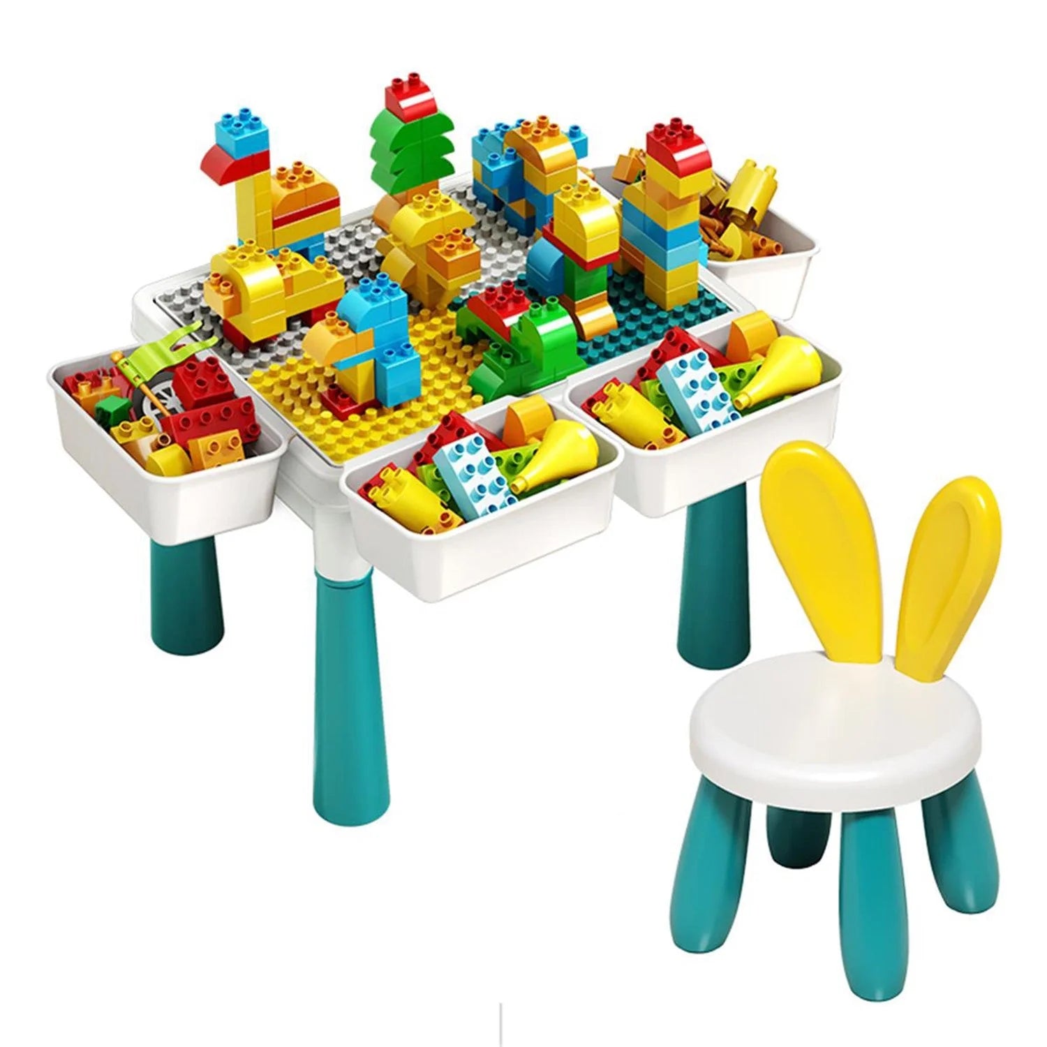 Multipurpose Big Building Blocks Learning Study Drawing Playing Table 1 x table