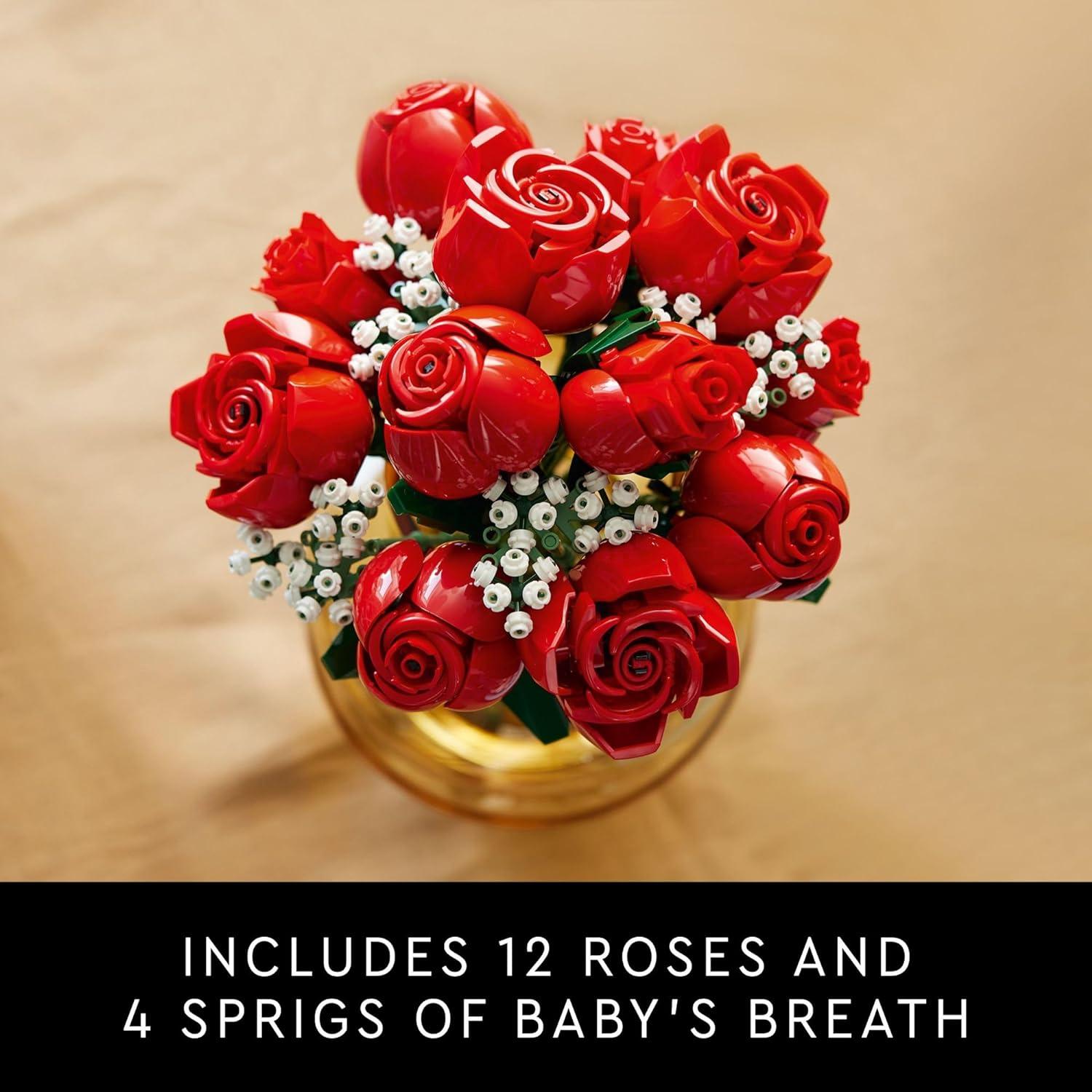 LEGO 10328 Icons Bouquet of Roses, Home Décor Artificial Flowers