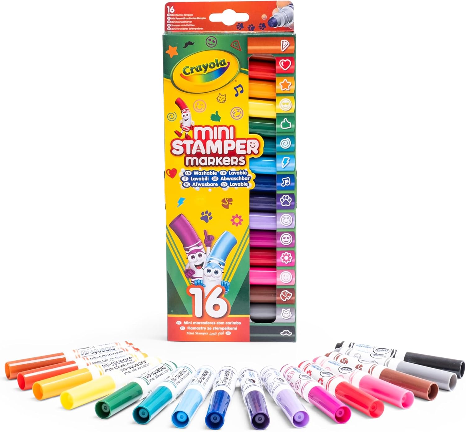 Crayola Set of mini felt-tip pens Markers with washable stamps x 16 pcs