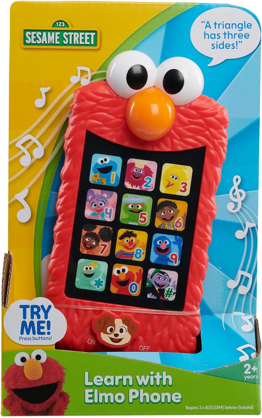 Just Play SESAME STREET Learn with Elmo Pretend Play Phone, Learning and Education, Officially Licensed Kids Toys for Ages 2 Up