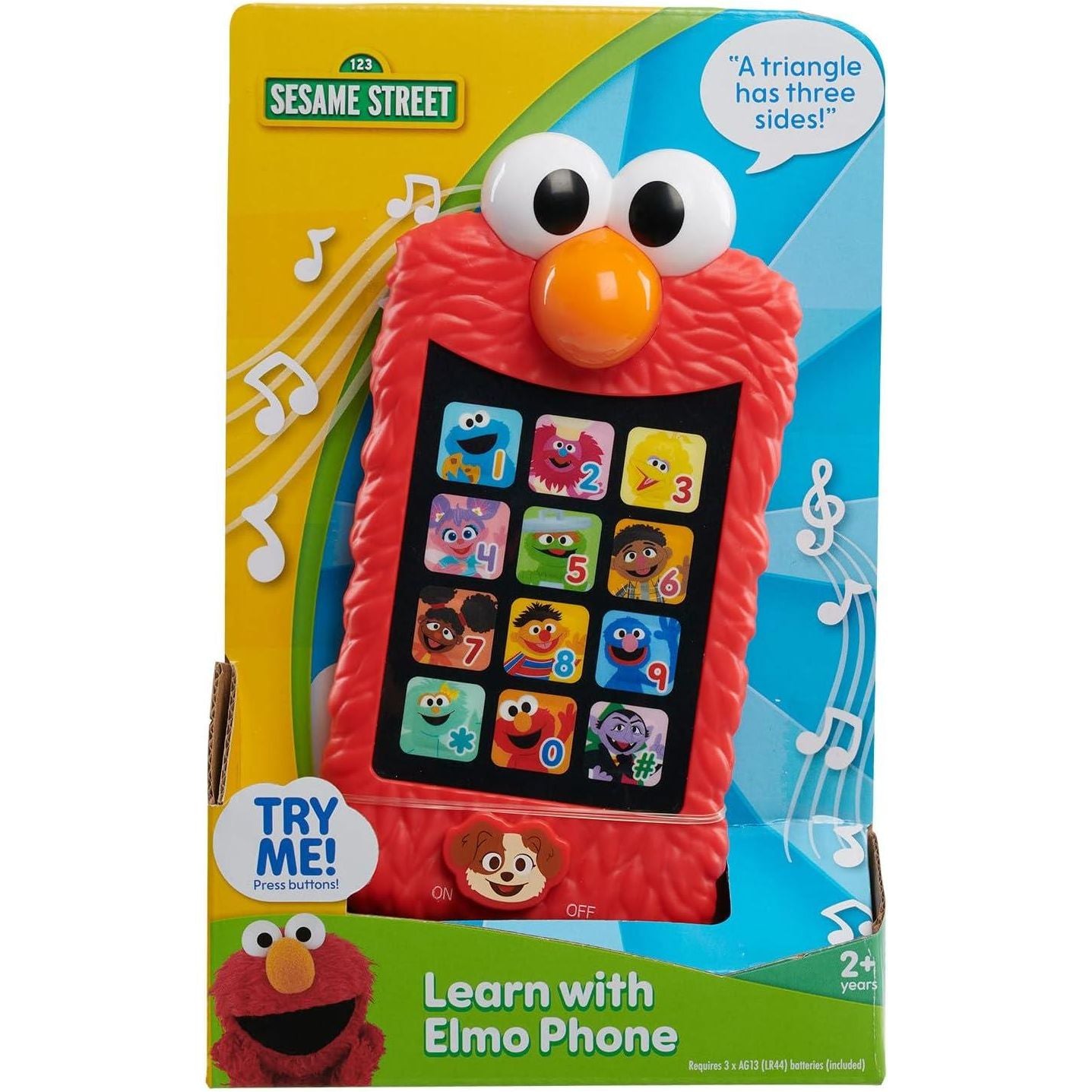 Just Play SESAME STREET Learn with Elmo Pretend Play Phone, Learning and Education, Officially Licensed Kids Toys for Ages 2 Up