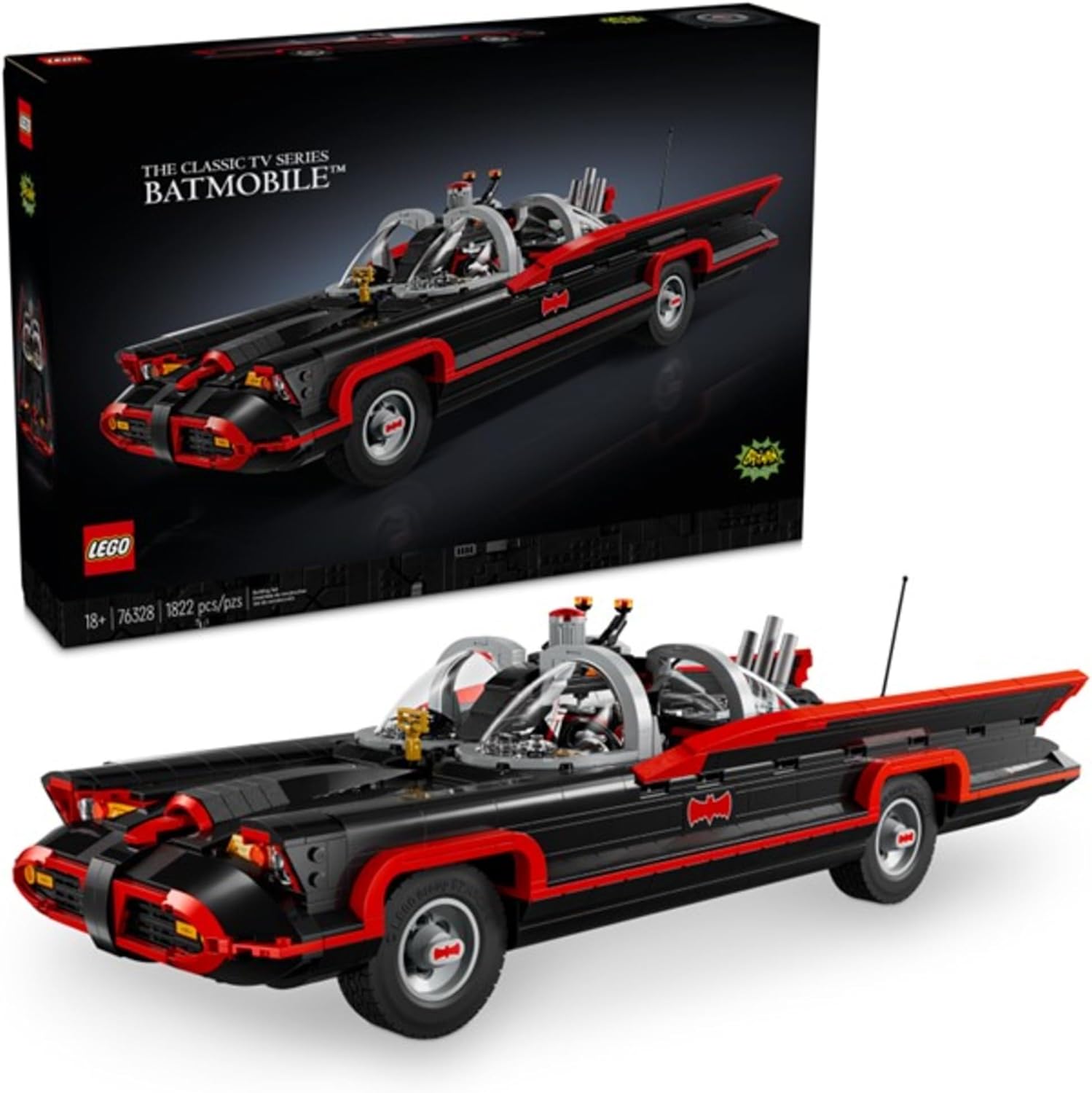 LEGO 76328 DC Batman: The Classic TV Series Batmobile, DC Collectible Car, Building Set Inspired by The 1966 Television Show’s Classic Batmobile, Creative DC Gift for Adults and Super Hero Fans