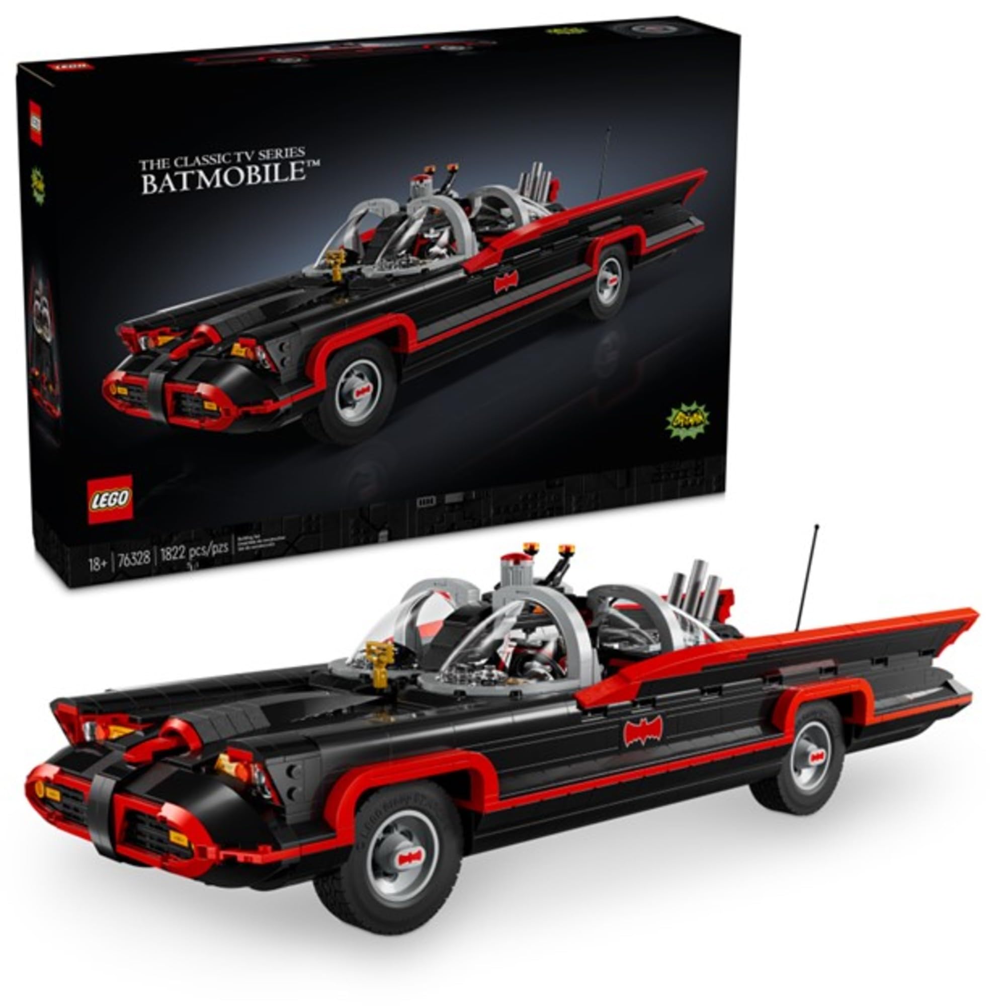 LEGO 76328 DC Batman: The Classic TV Series Batmobile, DC Collectible Car, Building Set Inspired by The 1966 Television Show’s Classic Batmobile, Creative DC Gift for Adults and Super Hero Fans