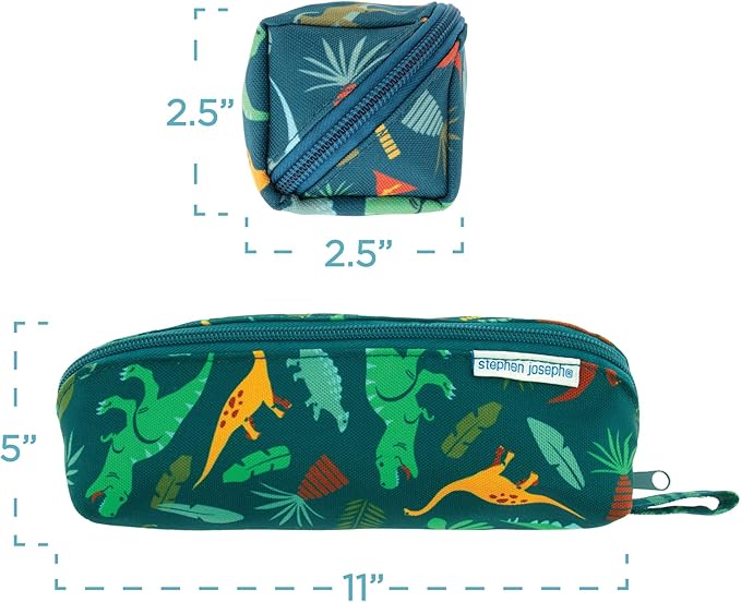 Stephen Joseph All Over Printed Pencil Pouch - Pink Dino