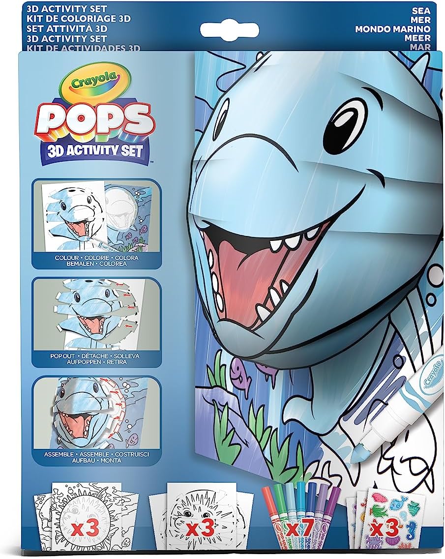 Crayola Pops 3D Underwater World Art Set with 7 Markers