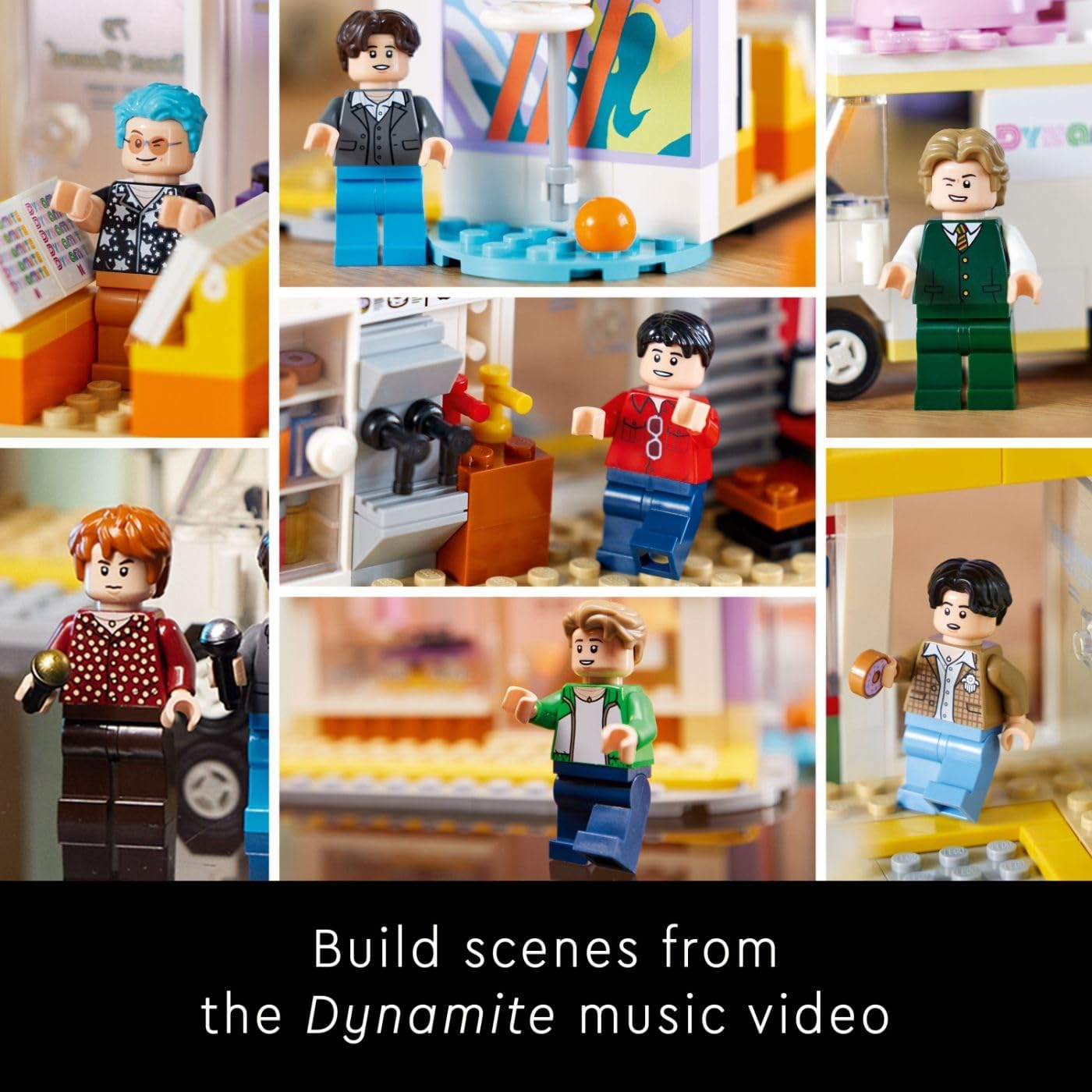 LEGO Ideas BTS Dynamite 21339 Model Kit for Adults, Gift Idea for BTS Fun with 7 Minifigures of The Famous K-pop Band, Features RM, Jin, SUGA, j-Hope, Jimin, V and Jung Kook