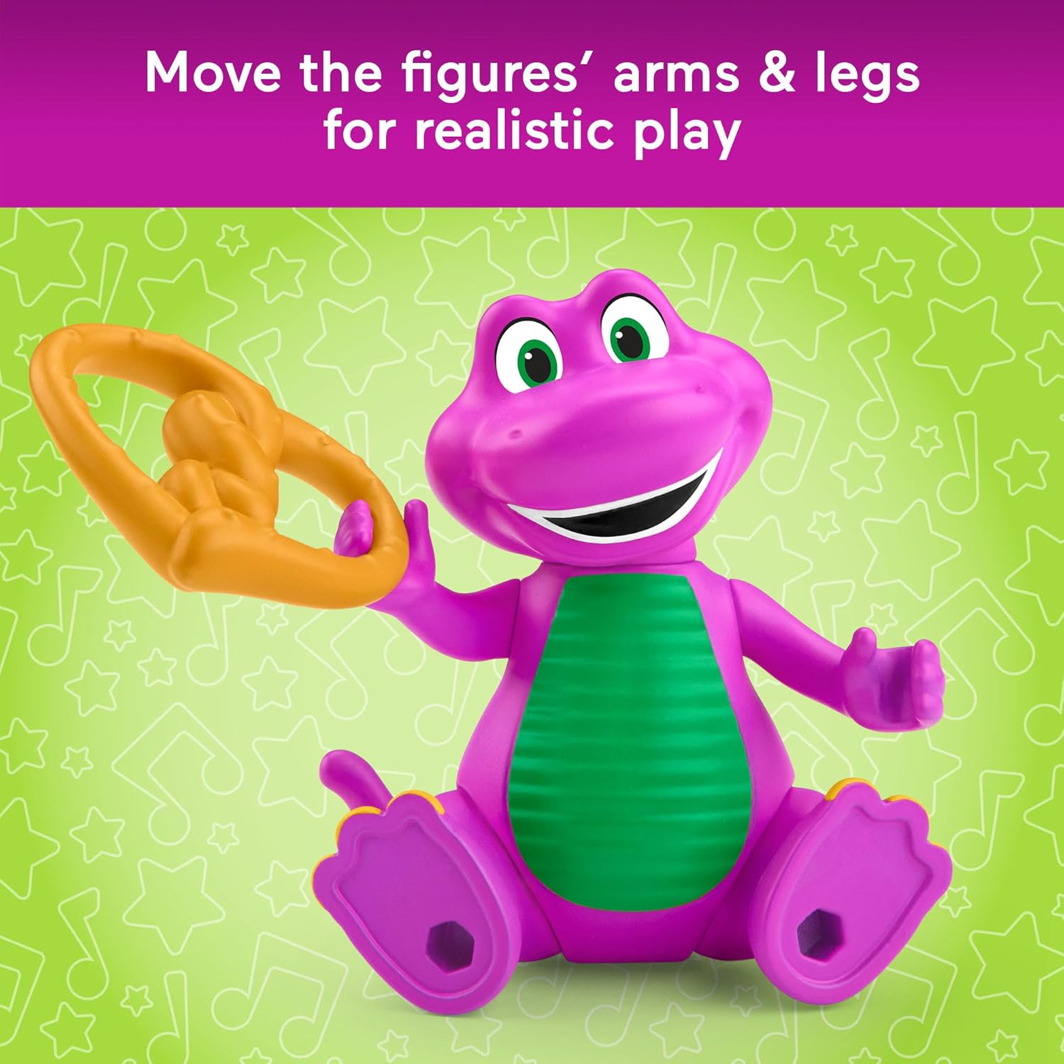Fisher-Price Barney’s World Preschool Toy Barney’s Friend David & Barney 3-Piece Figure Set for Pretend Play Kids Ages 3+ Years