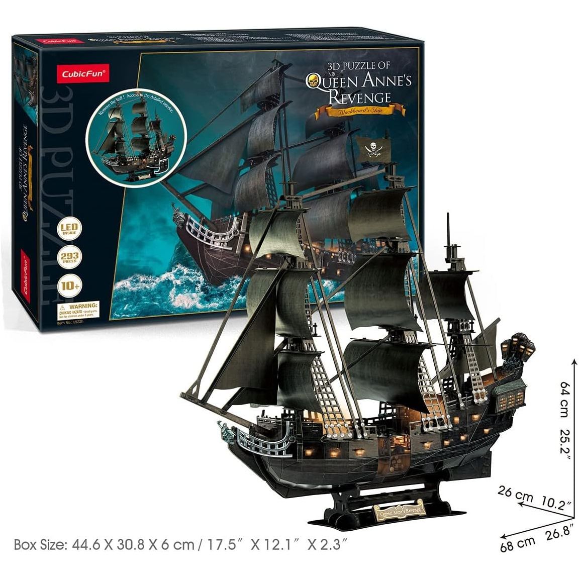 أحجية ثلاثية الأبعاد من Cubicfun لسفينة اللحية السوداء للانتقام من الملكة آن