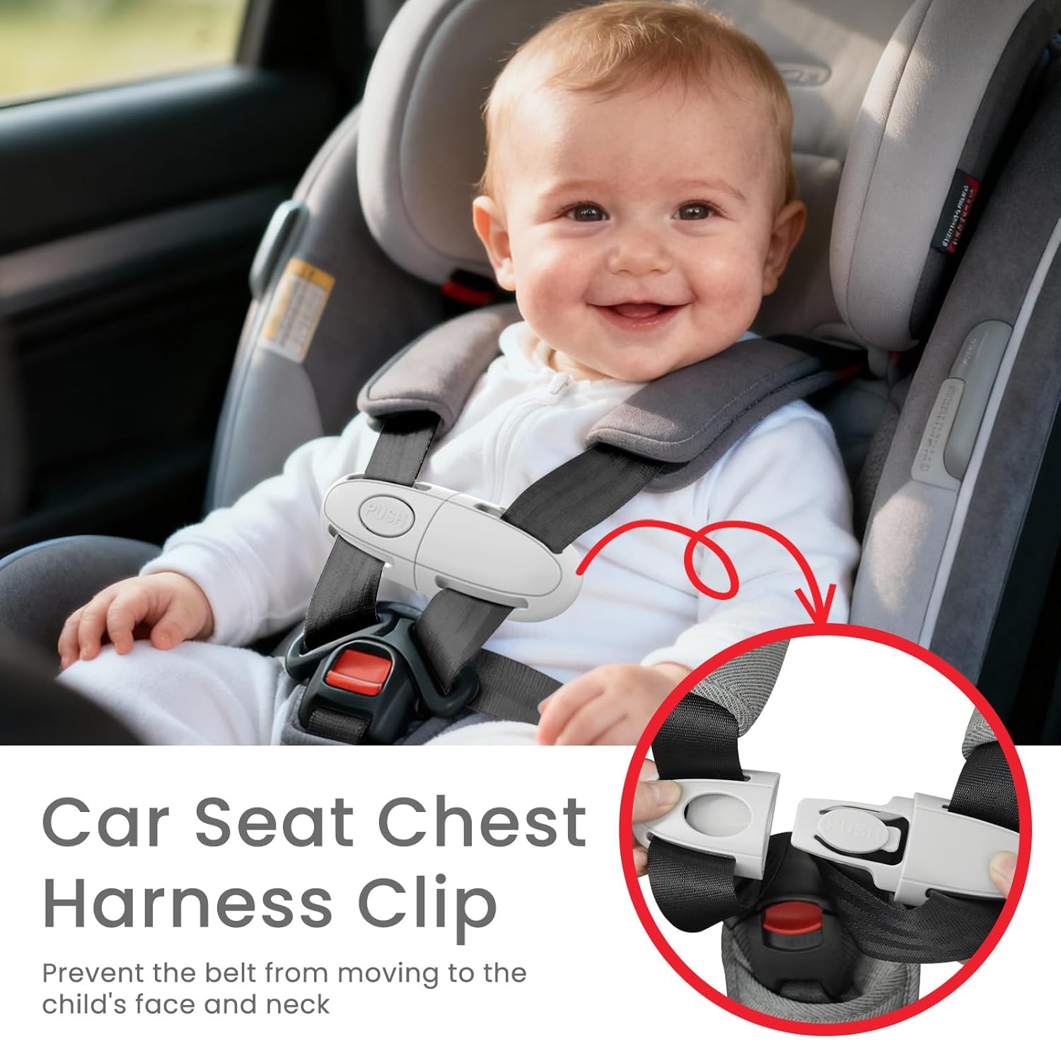 Universal Child Car Seat Chest Harness Clip Universal Safer Belt Clip Buckle Lock Stroller Chest Clip Adjustable Guard for Baby and Kids