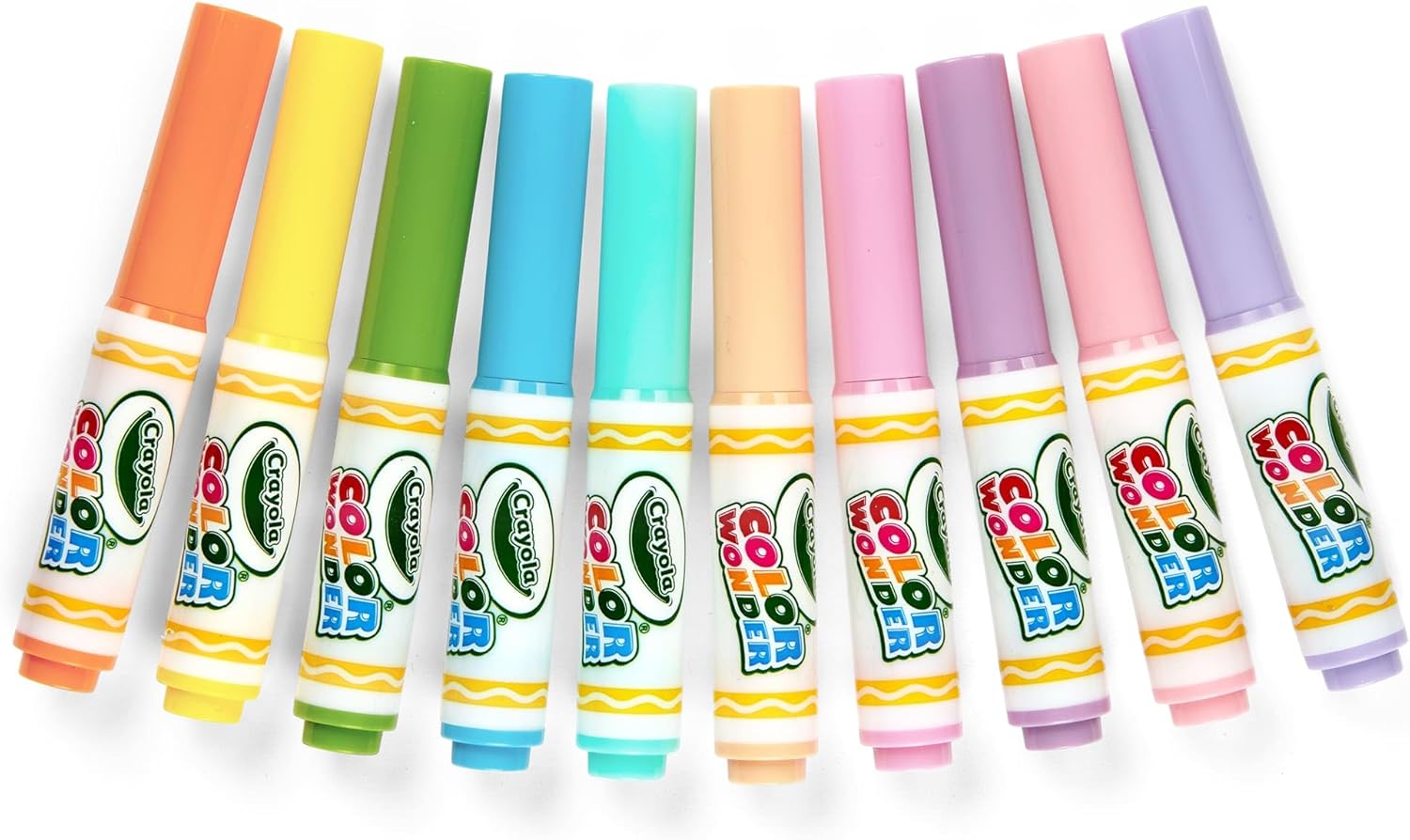 Crayola Color Wonder, Set of 10 Smudgeless Markers with Transparent Inks, Pastel Colors