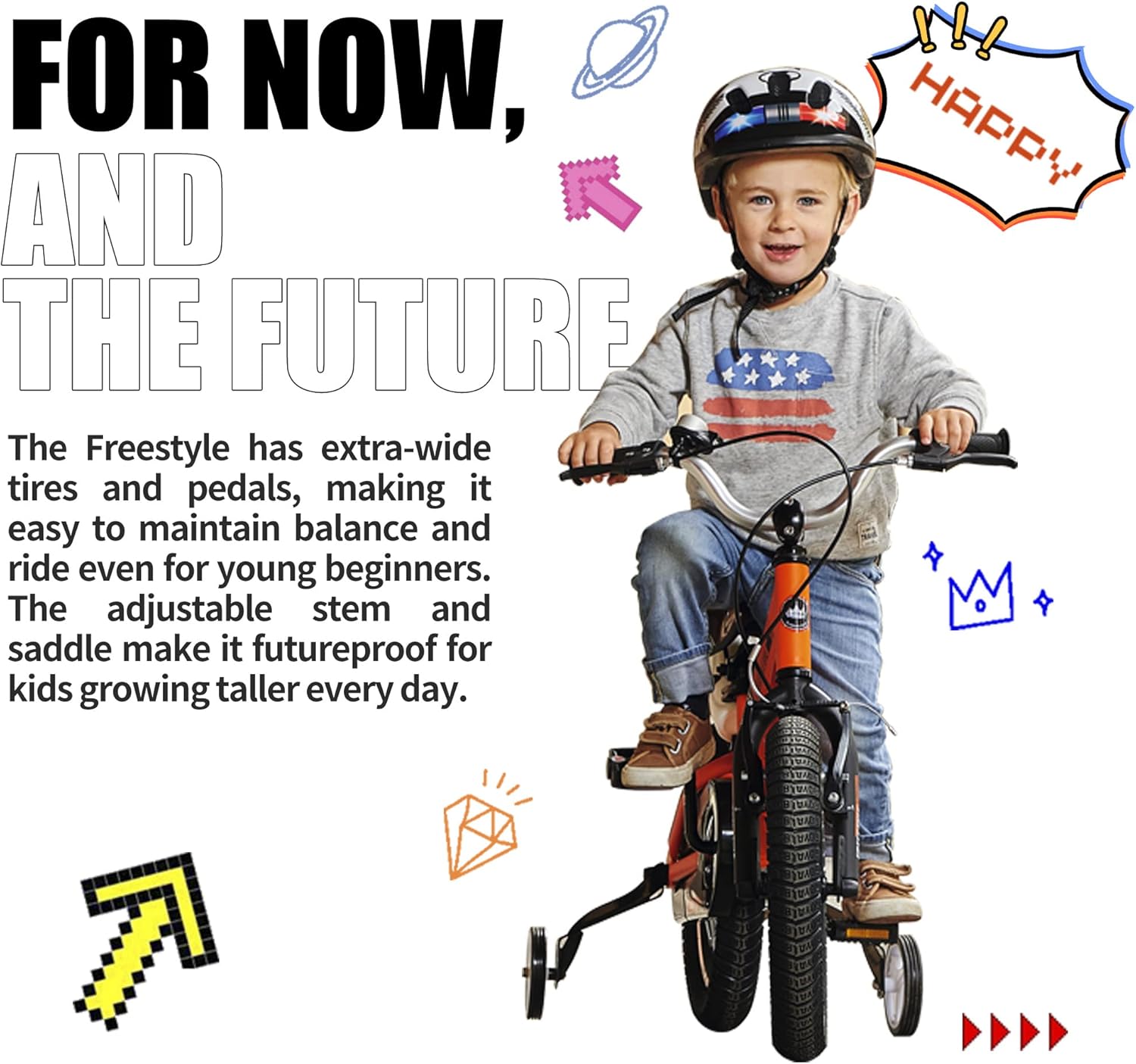 RoyalBaby Freestyle 12-Inch Kids Bicycle for Boys & Girls