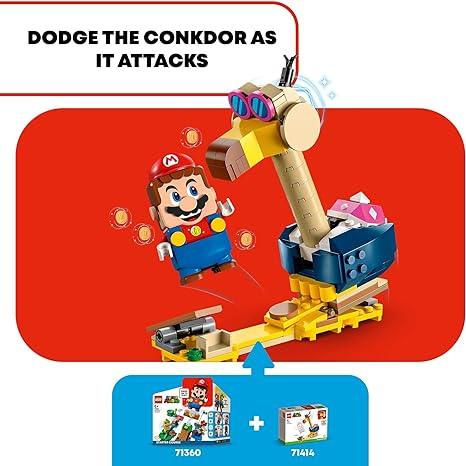 LEGO Super Mario Conkdor's Noggin Bopper Expansion Set 71414, Buildable Toy to Combine with Mario, Luigi or Peach Starter Course, Gift Idea for Kids 6 Plus