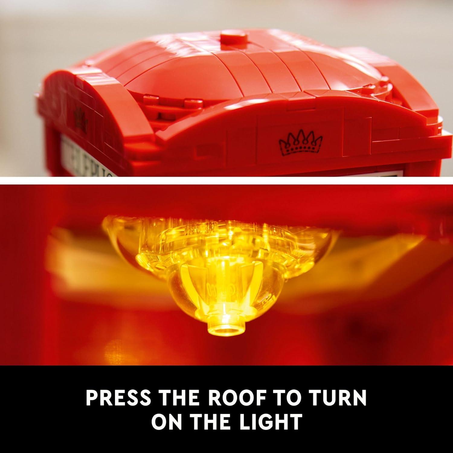 LEGO 21347 Ideas Red London Telephone Box Model , London Phone Booth and Cell Phone Holder for Build