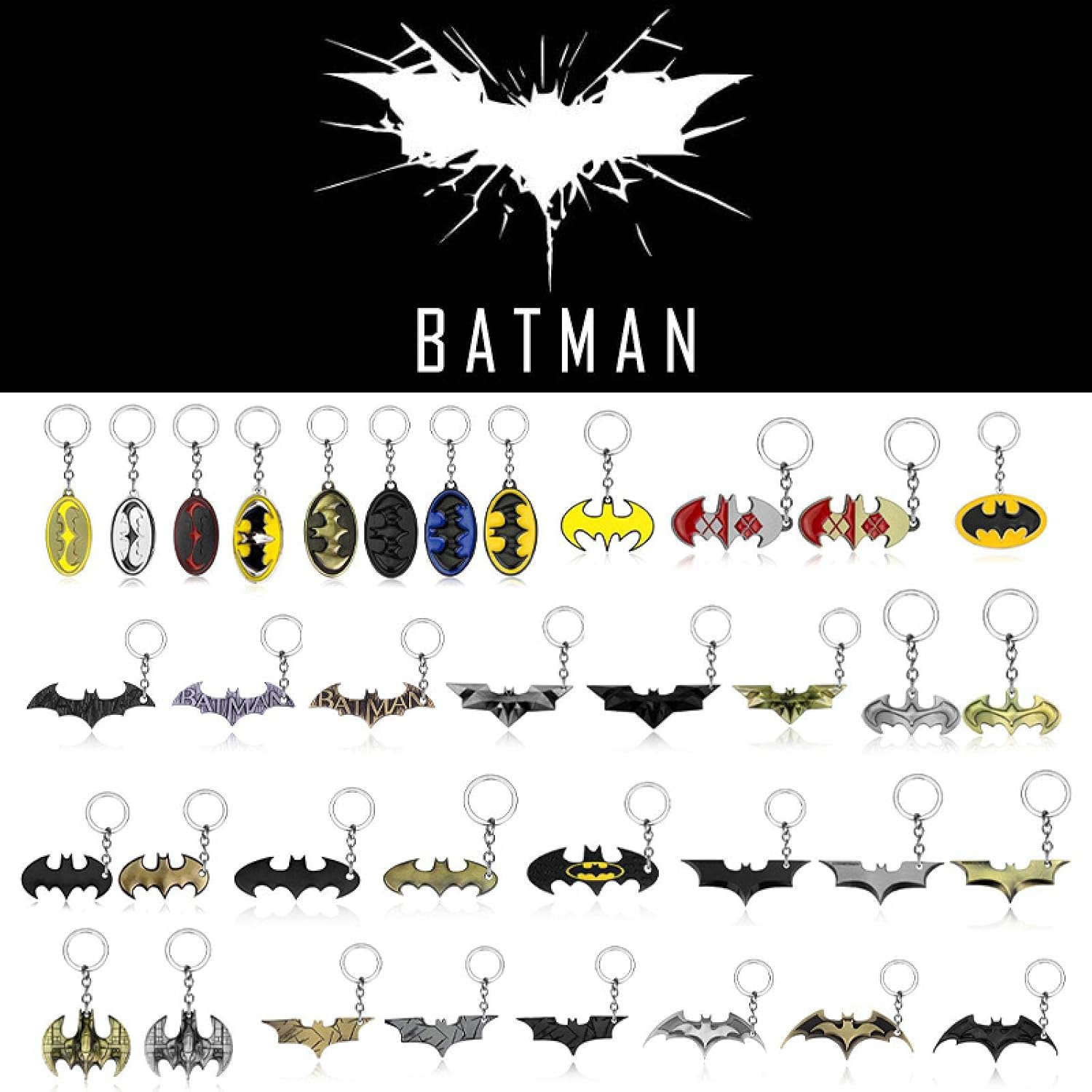 Batman Metal Keychain Sleek and Durable Accessories For Men - Silver - Style 2