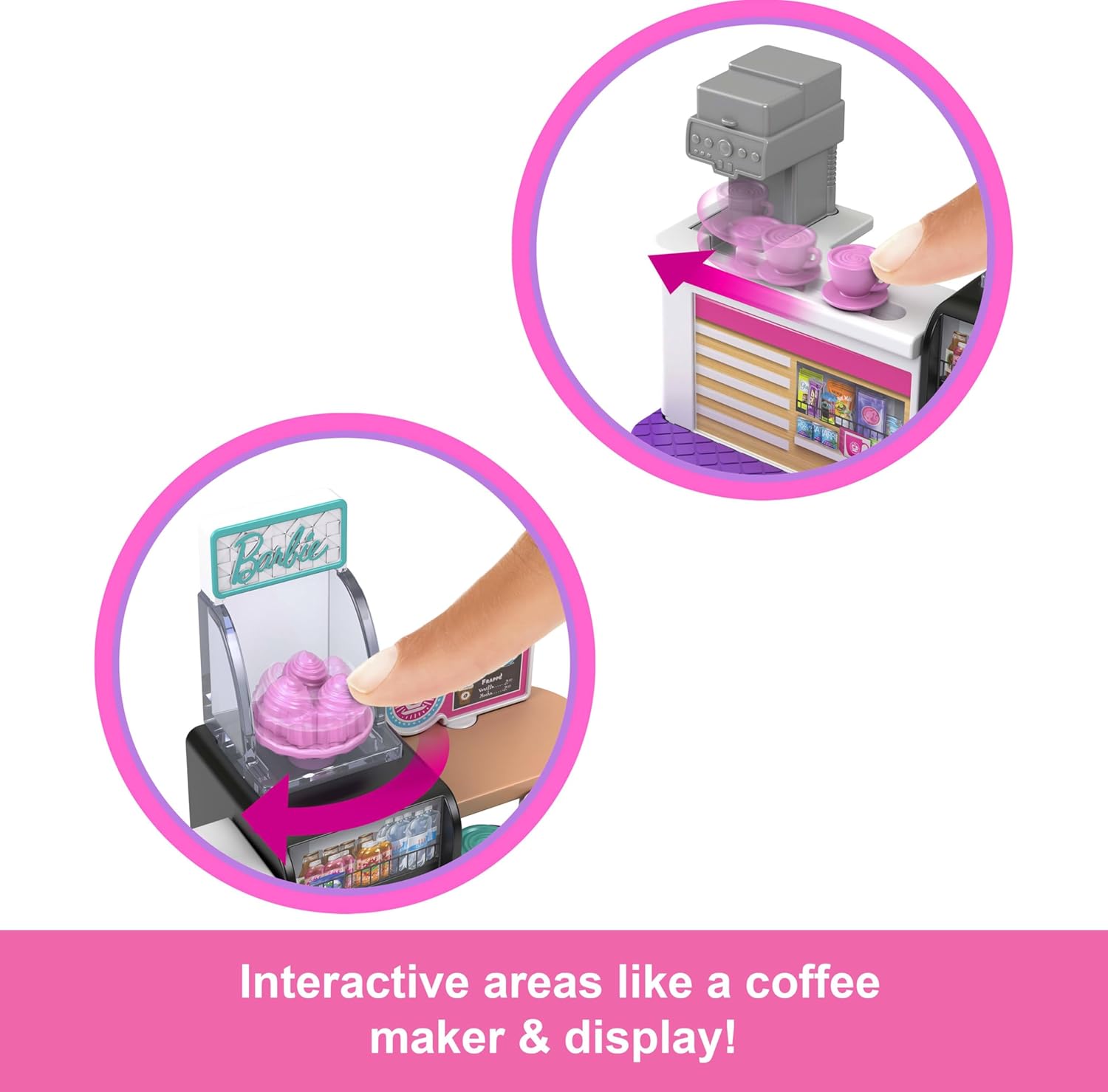 مجموعة ألعاب بيت الدمية باربي ميني لاند من ماتيل مع دمية بطول 1.5 بوصة وأثاث وإكسسوارات