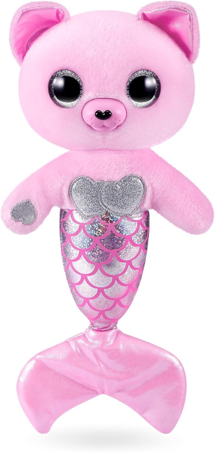 Pets Alive Furmaids by ZURU Mermaid Plush Interactive Lights Sounds Girls Toy - Pink Kitten