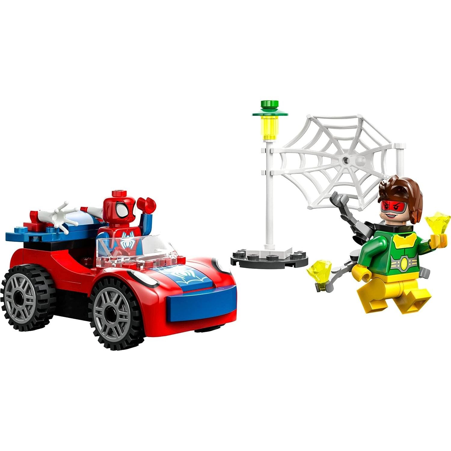 LEGO 10789 Marvel Spider-Man's Car and Doc Ock Set , Spidey and His Amazing Friends Buildable Toy for Kids 4 Plus Years Old with Glow in The Dark Pieces