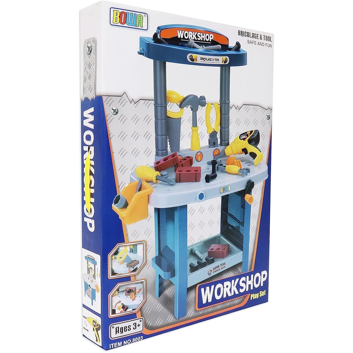 Bowa Super Workshop Bricolage & Tool Play Set 37Pcs - 8003