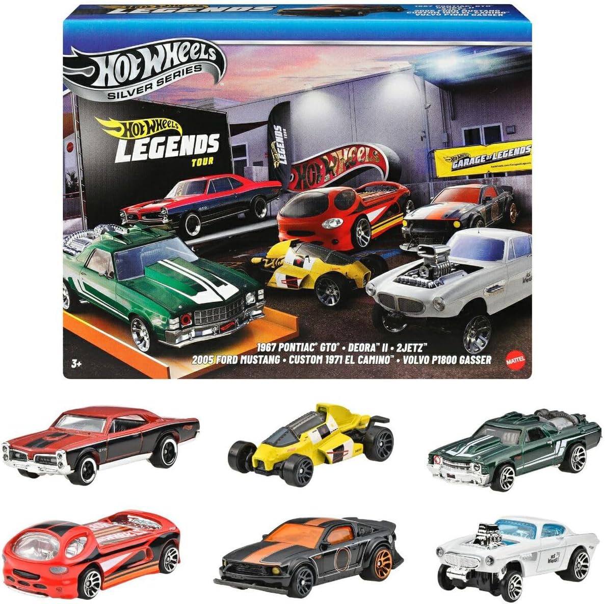 Hot Wheels 1:64 Scale Die-Cast Toy Cars and Trucks Set of 6 HW Legends Vehicles Decoration (Styles May Vary) JBY78