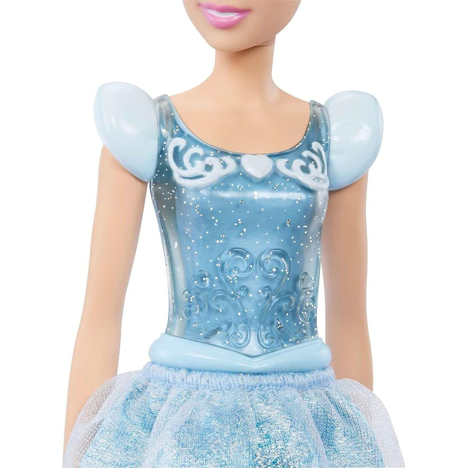 Mattel Disney Princess Dolls,Cinderella Posable Fashion Doll with Sparkling Clothing and Accessories