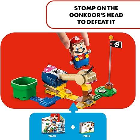 LEGO Super Mario Conkdor's Noggin Bopper Expansion Set 71414, Buildable Toy to Combine with Mario, Luigi or Peach Starter Course, Gift Idea for Kids 6 Plus