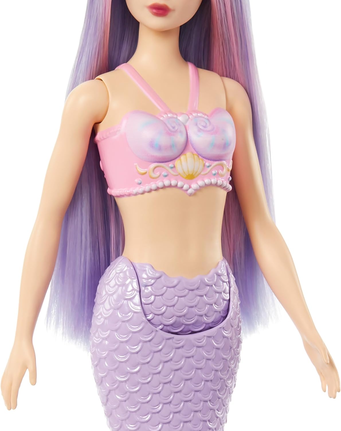 Barbie Mermaid Doll with Pink & Lilac Fantasy Hair & Headband Accessory, Toy with Shell-Inspired Bodice & Lavender Tail