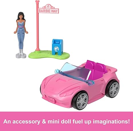 Barbie Mini BarbieLand Doll & Toy Vehicle Sets, 1.5-inch Doll & Iconic Toy Vehicle with Color-Change Surprise - Jeep