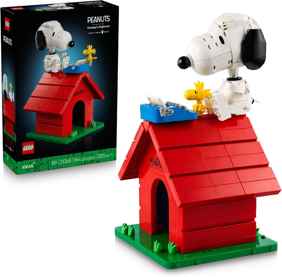 LEGO Ideas Peanuts: منزل سنوبي | مجموعة بناء قابلة للتجميع للبالغين، لعمر 18 عامًا فما فوق، نشاط للاسترخاء، عرض للمنزل والمكتب وغرفة النوم، 964 قطعة - 21368