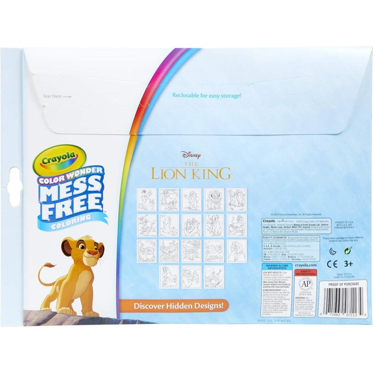 Crayola Color Lion King Pages & Markers Color Wonder Pad and Markers