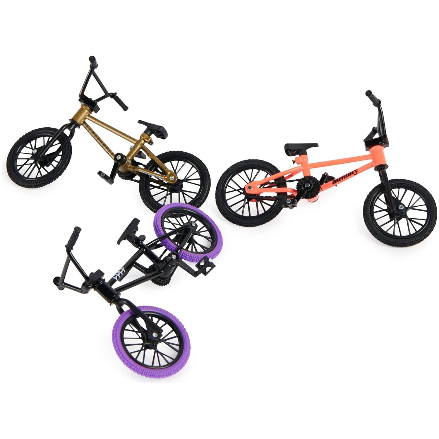 Tech Deck, BMX Finger Bike 3-Pack, Collectible and Customizable Mini BMX Bicycle Toys for Collectors