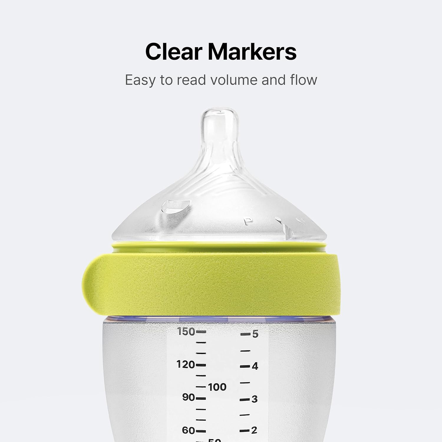 Comotomo Silicone Baby Bottle Gen 2 – 2026 Release (5oz) – True Slow-Flow Nipple for Newborn Feeding (0-3 Months) with Dual Anti Colic Vents for Breast to Bottle Transition, Green