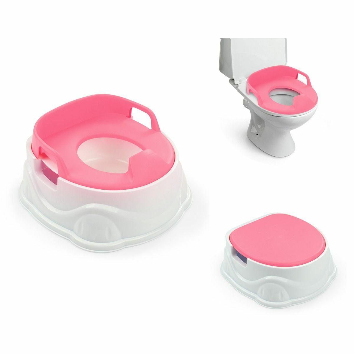 Dolu 3 IN 1 POTTY/ADAPTER/STOOL Pink – BumbleToys