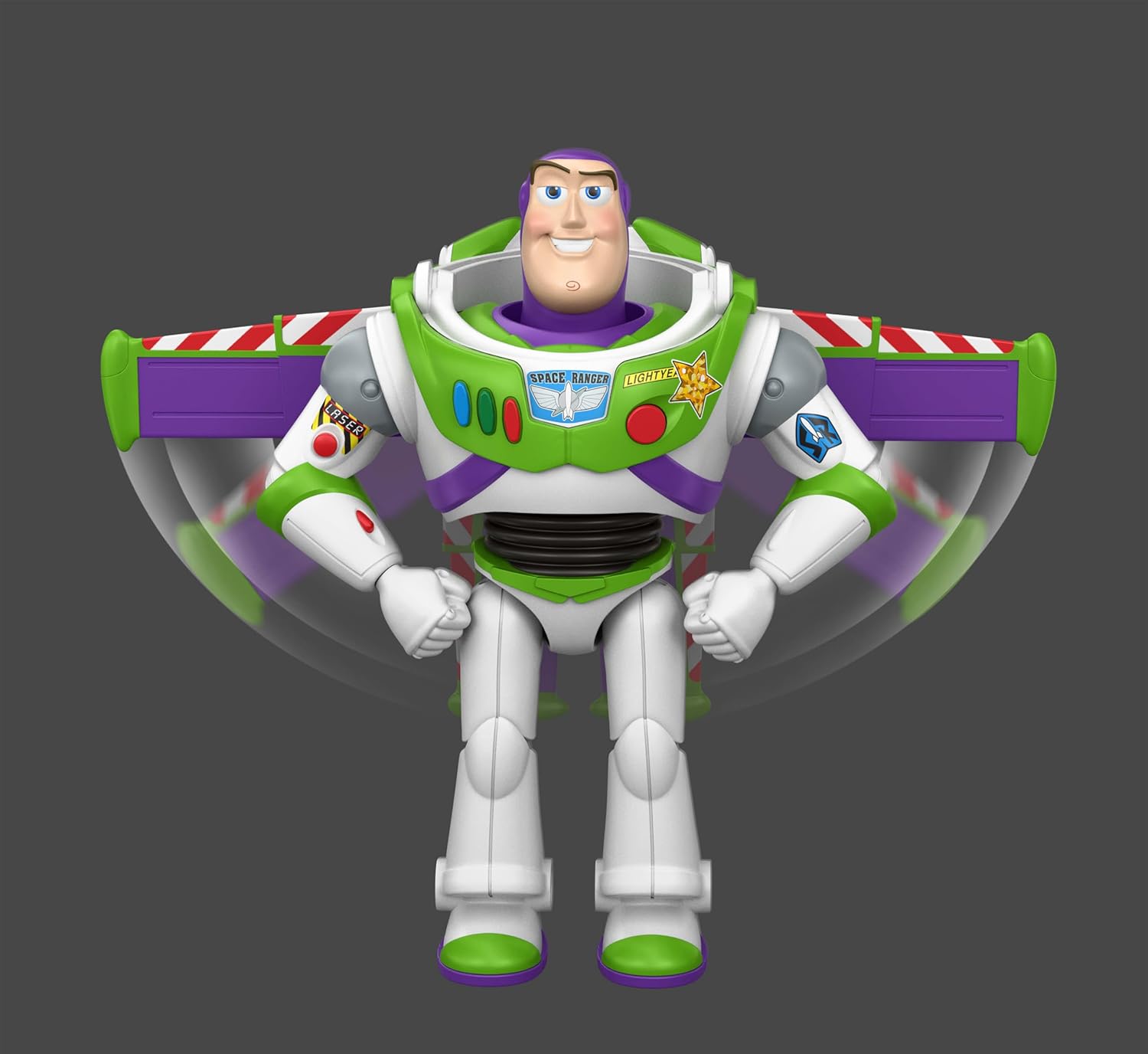 Mattel Disney Pixar Toy Story 5 Buzz Astral Mission Ready Fold-Up Wings Figurine (approx. 25 cm), Movie Appearance, 12 Motion Points, Kids Toy 3+
