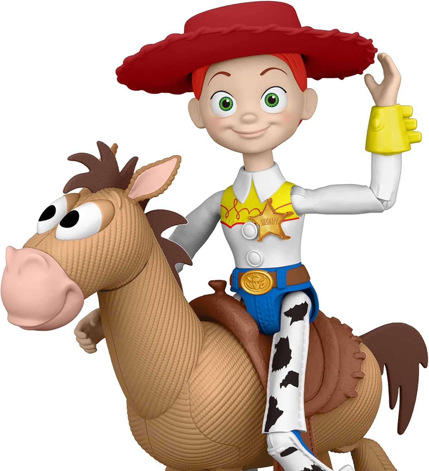Mattel Disney and Pixar Toy Story 5 مجموعة شخصيات جيسي وبولزي مقاس 7 إنش قابلة لاتخاذ الوضعيات من مجموعات اللعب، قبعة راعي البقر قابلة للإزالة، JKV21