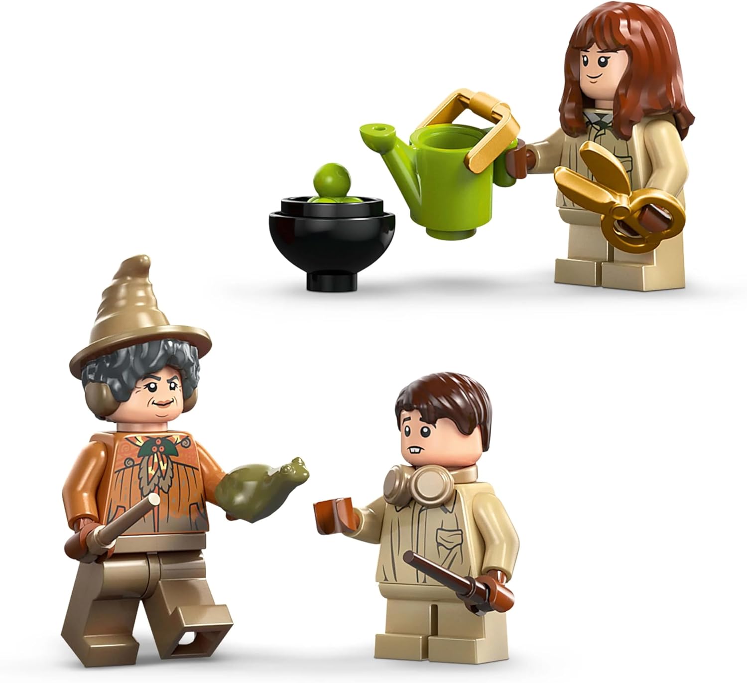 LEGO Harry Potter Hogwarts Castle: Herbology Class Set with Neville Longbottom, Hermione Granger & Prof. Sprout Minifigures - incl. 3 Mandrake Toy Plants - Gift for 8+ Year Old Girls & Boys - 76445