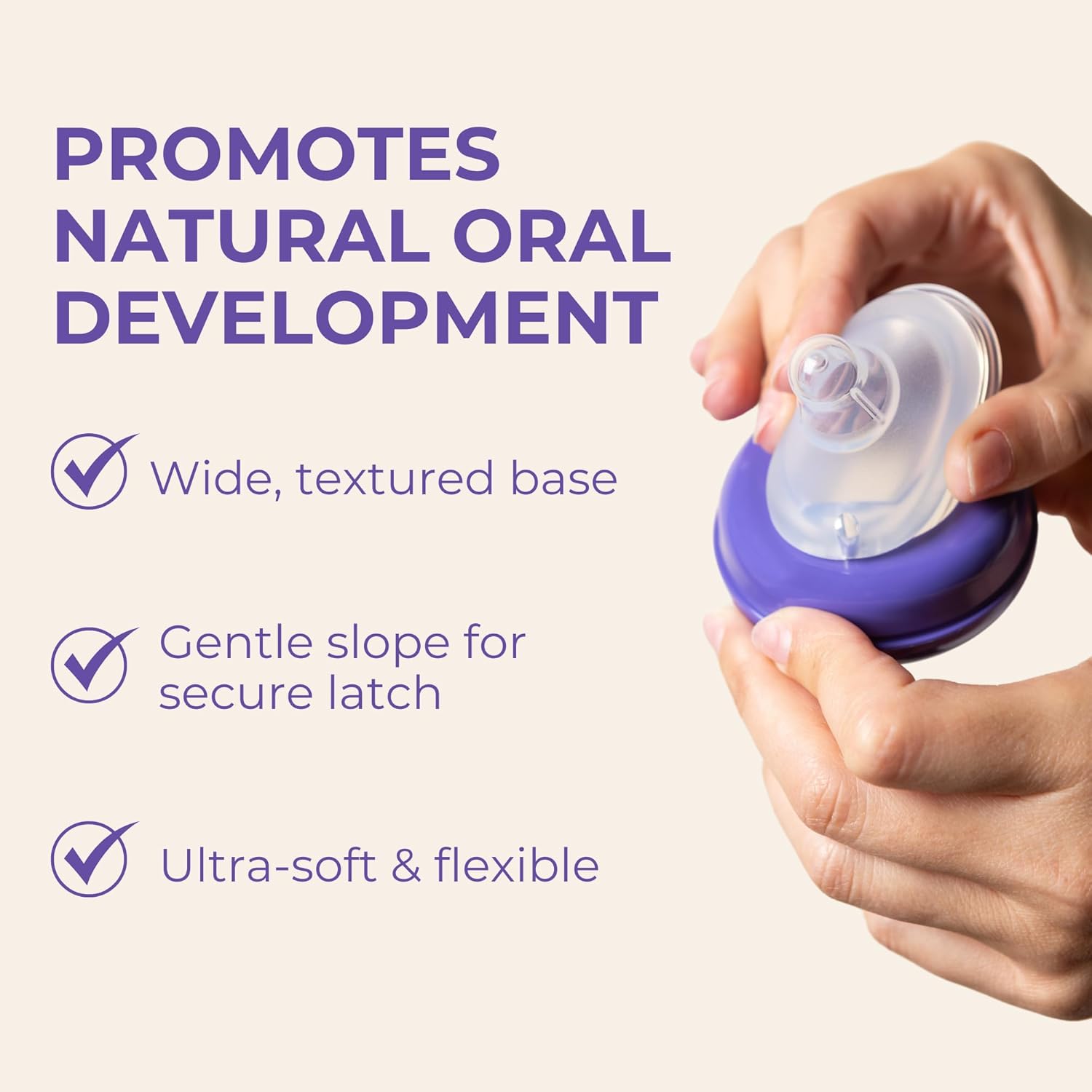 Lansinoh NaturalWave Baby Bottle Nipples – 100% Soft, Durable Silicone, Made Without BPA BPS, Anti-Colic, Supports The Baby’s Developing Mouth and Teeth, Fast Flow, Size F, 2 Count, 6+ Months